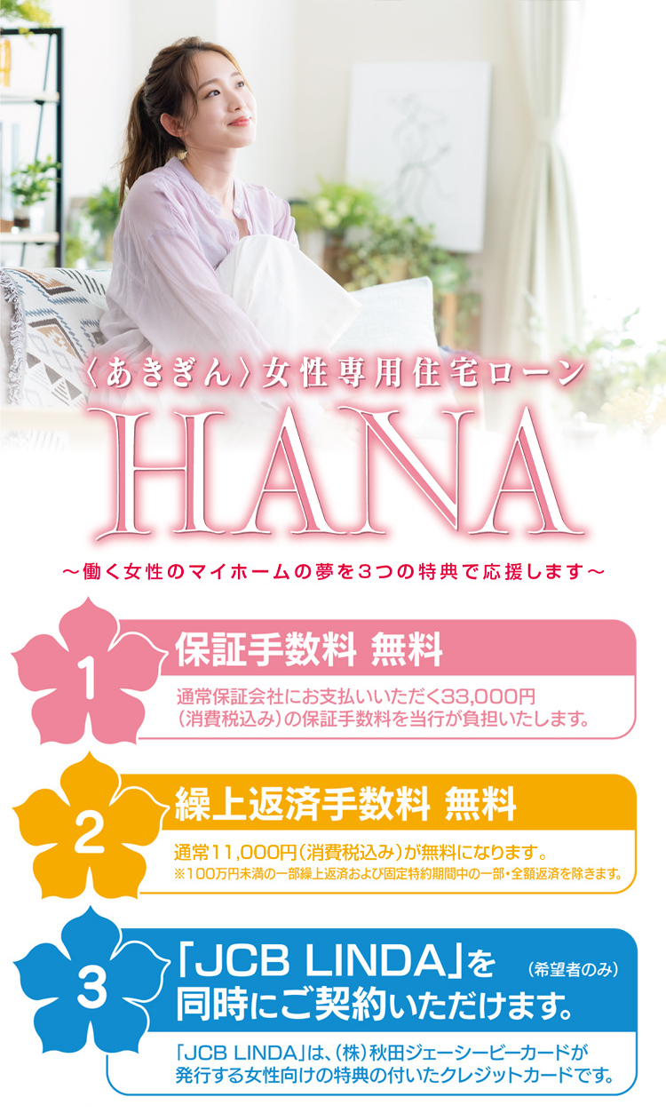 女性専用住宅ローン「ＨＡＮＡ」