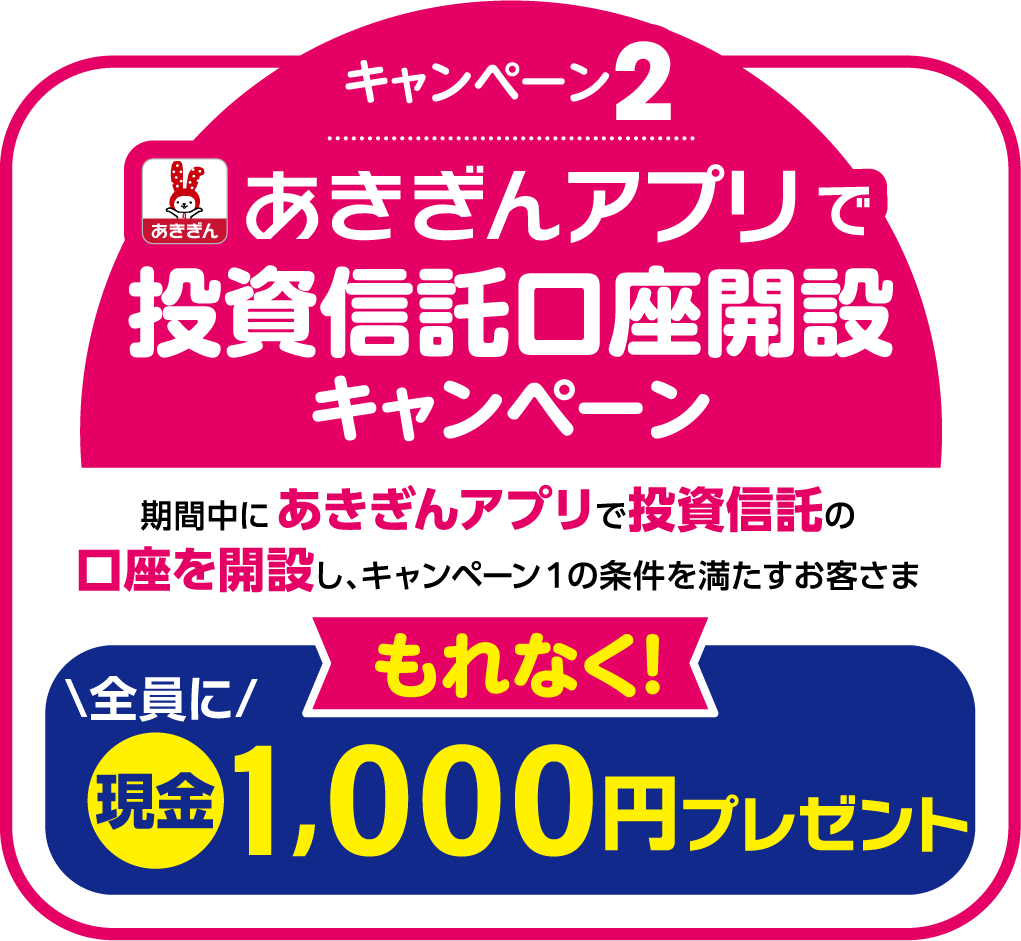 あきぎんアプリで投資信託口座開設キャンペーン